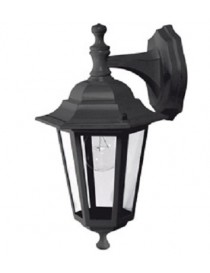 LANTERNA VITTORIA E27 NERA A PARETE PIC.