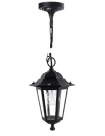 LANTERNA GIADA NERA E27 A CATENA VETRO T