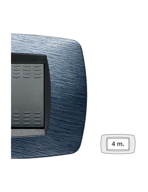 MODO PLACCA 4 POSTI SATINATO BLU