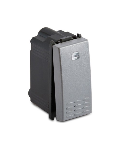 STEEL PULSANTE SILENZIOSO 1P ILLUMINAB.