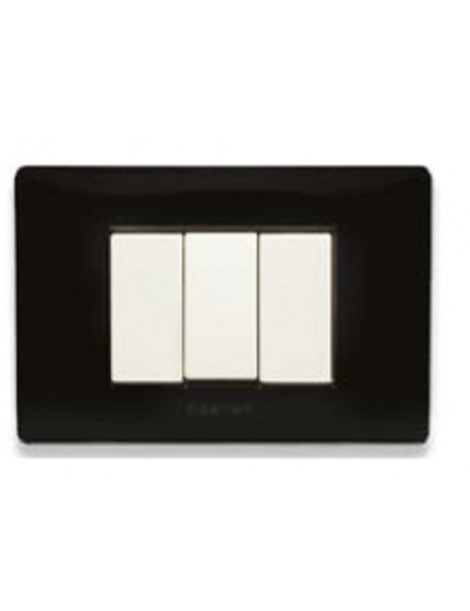 MIX PLACCA 3 POSTI NERO MATT