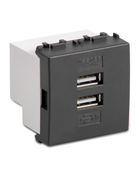 MODO ALIMENTATORE 2 USB 5V 4A 2M. GRIGIO
