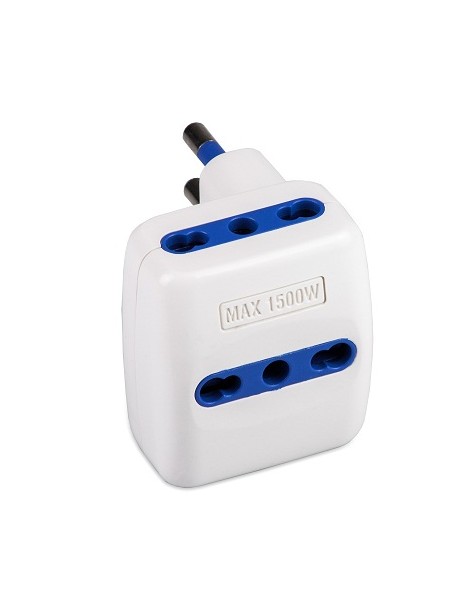 ADATT.TRIPLO DISASSATO 16A 2P+T BIANCO