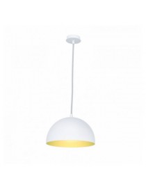 SOSPENSIONE E27 BIANCO/ORO D.255MM.