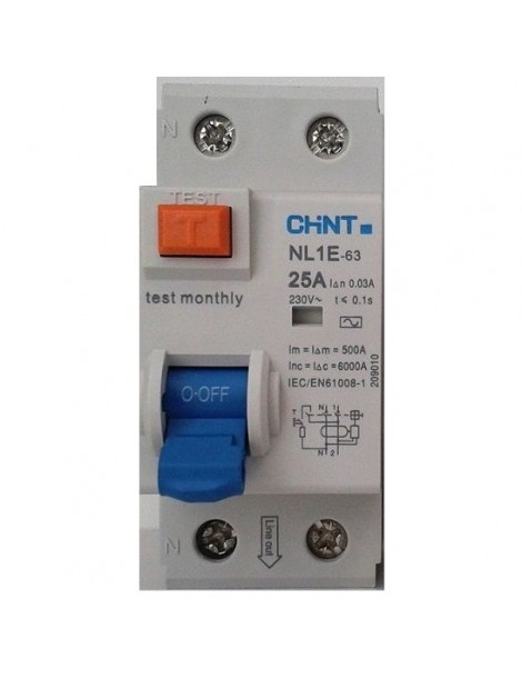 DIFFERENZIALE PURO 2P. 25A. 0,03 TIPO "F