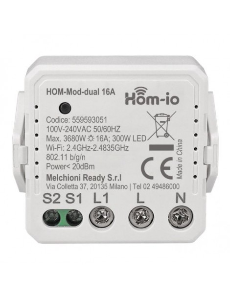 HOM-IO MODULO SWITCH RELE' SIL. 16A. 1CH