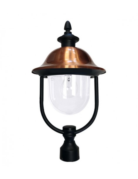 LANTERNA DA PALO E27 RAME+POLICARBONATO