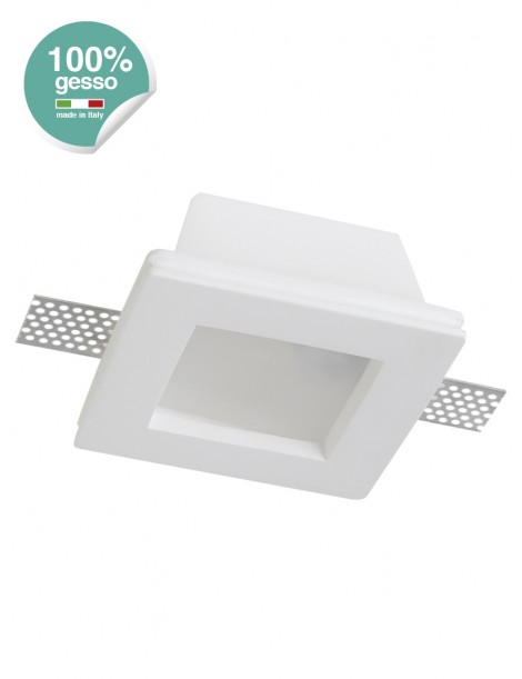 FARETTO INCASSO GESSO GU10 CON VETRO