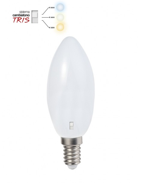 LAMPADA LED OLIVA E14 8W TRICOLOR