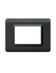 Placca tecnopolimero, S44 colore grigio scuro - 3 Mod.