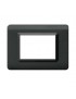 Placca tecnopolimero, S44 colore grigio scuro - 3 Mod.