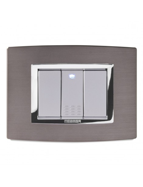 PLACCA ACCIAIO SPAZZOLATO 3P. VITRA