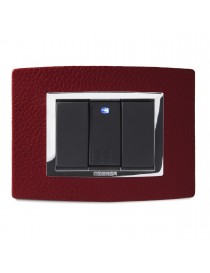 PLACCA VITRA PELLE ROSSO RUBINO 3 P