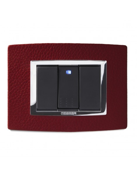 PLACCA VITRA PELLE ROSSO RUBINO 3 P