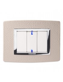PLACCA VITRA PELLE AVORIO 3 P