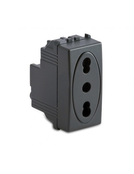 MODO PRESA 2P+T 16A BIVALENTE GRIGIO