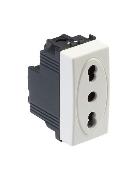 MODO PRESA 2P+T 16A BIVALENTE BIANCO