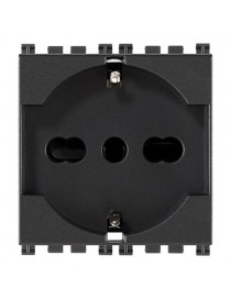 Presa 2P+T 16A universale grigio