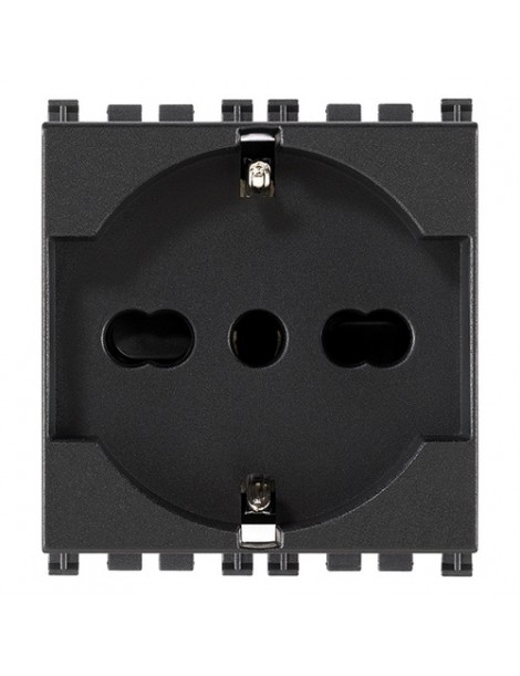 Presa 2P+T 16A universale grigio